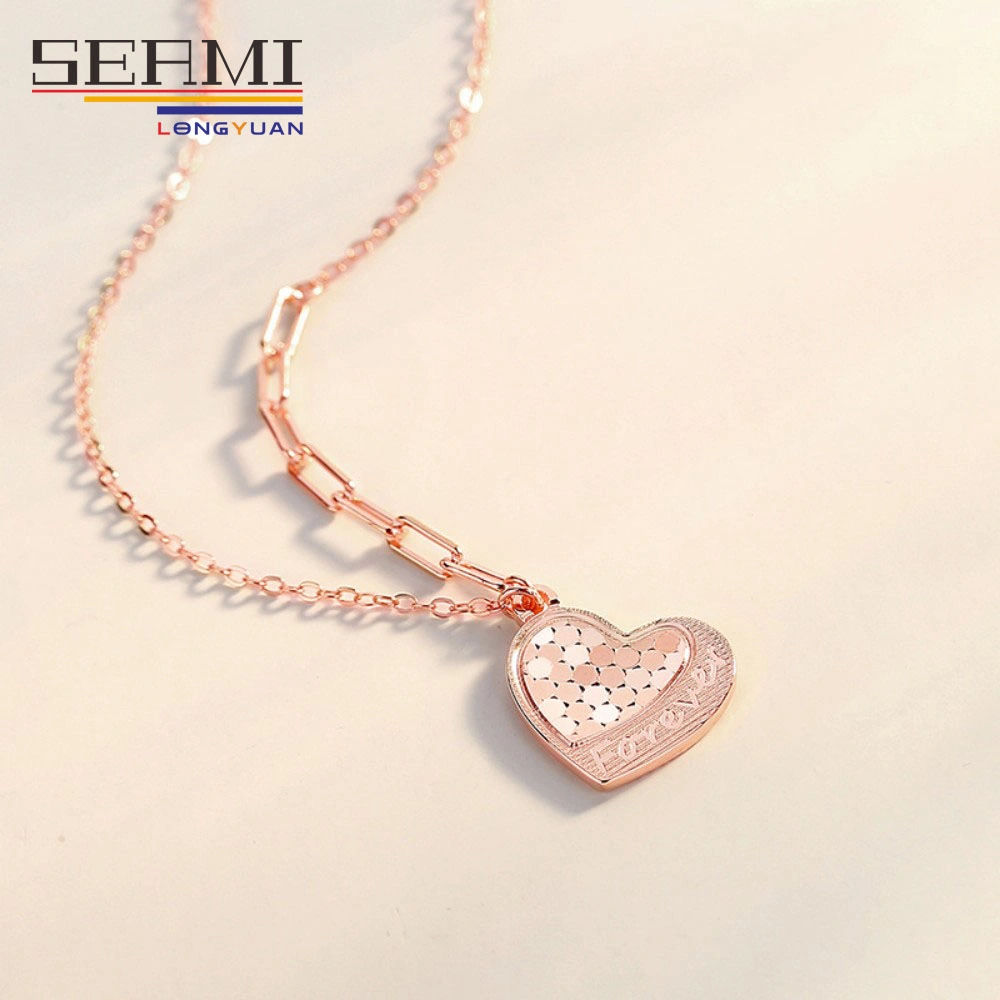 Fancy Sterling Silver Necklace Sparkling Heart Pendant Accessories