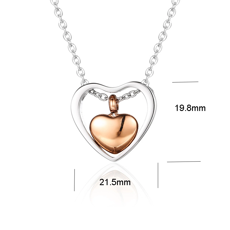 Non Tarnish Stainless Steel Perfume Essential Oil Heart Ashes Pendant Urn Jewelry Pet Urn Necklace