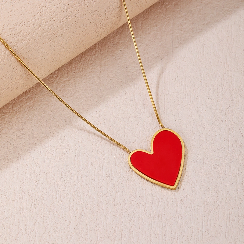 Fashion Stainless Steel Necklace Jewelry Women Heart Shape Necklaces