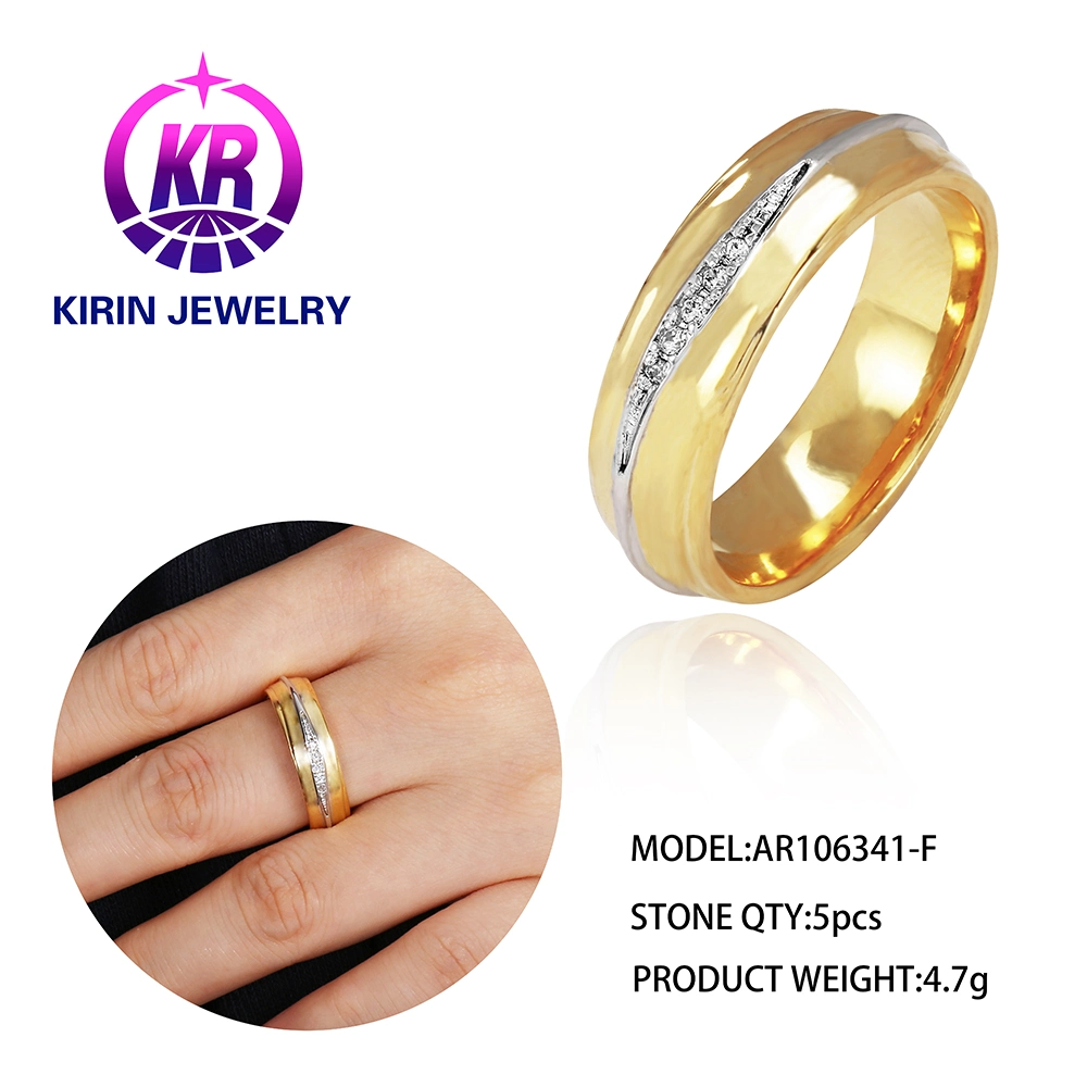 Fashion Jewelry 18K Gold Plated Rings for Women Men Wedding Rings Engagement Gold Ring Custome Design for Couples Fine 925 Sterling Silver Ring Jewelry