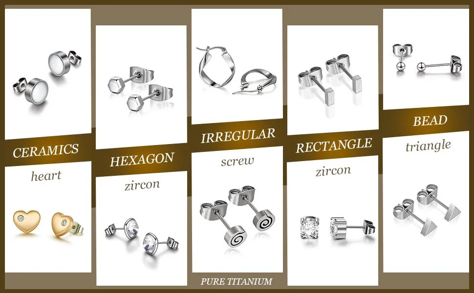Wholesale Jewelry Titanium Cubic Zirconia Stud Earring