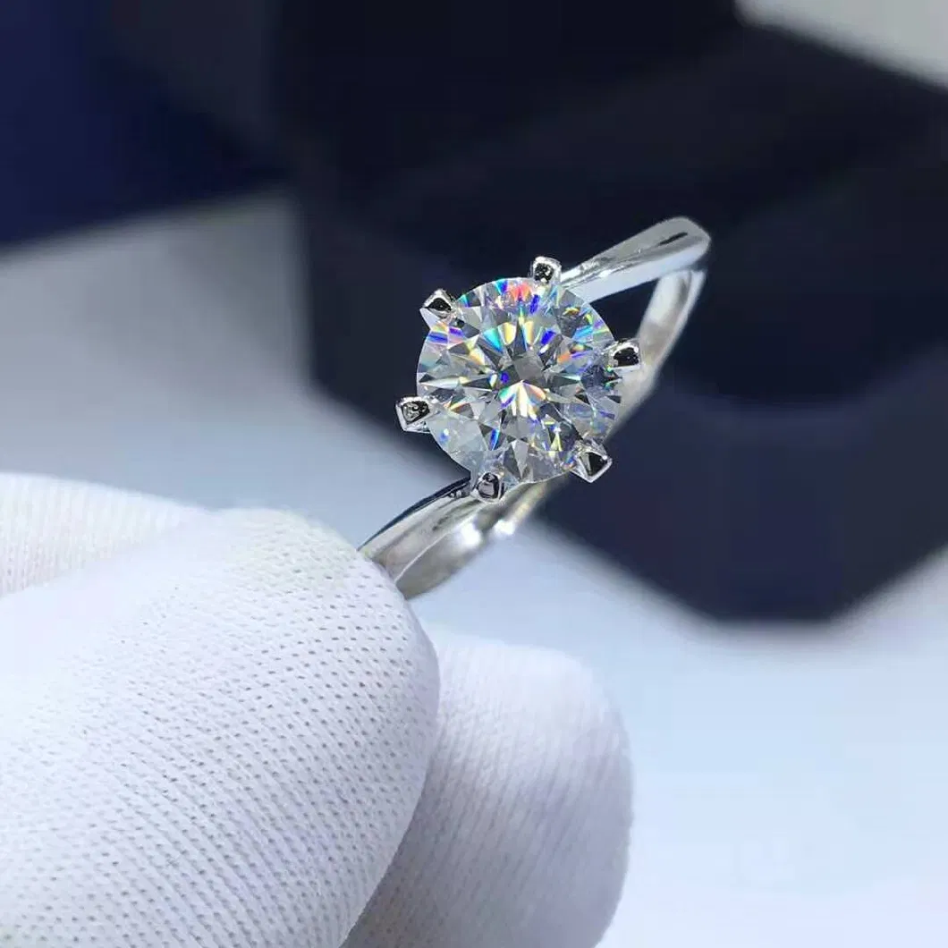 Wholesale Price 925 Sterling Silver Jewelry Moissanite Engagement Ring for Women