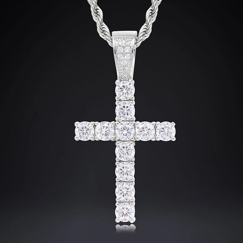 Europe Hot Sell Gold Iced out Cross Pendant Hip Hop Pendant Necklace Jewelry
