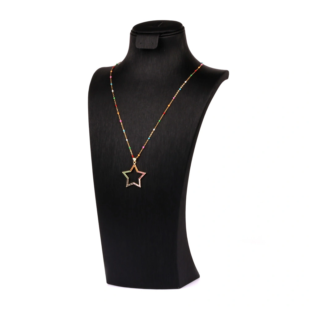 Amazon Hot Sales Heart Pendant Necklace Star Pendant Necklace with AAA Zircon