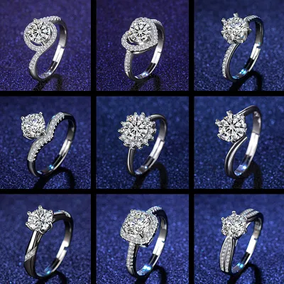 Fashion Romantic Ring Silver Rings Diamond Wedding Engagement