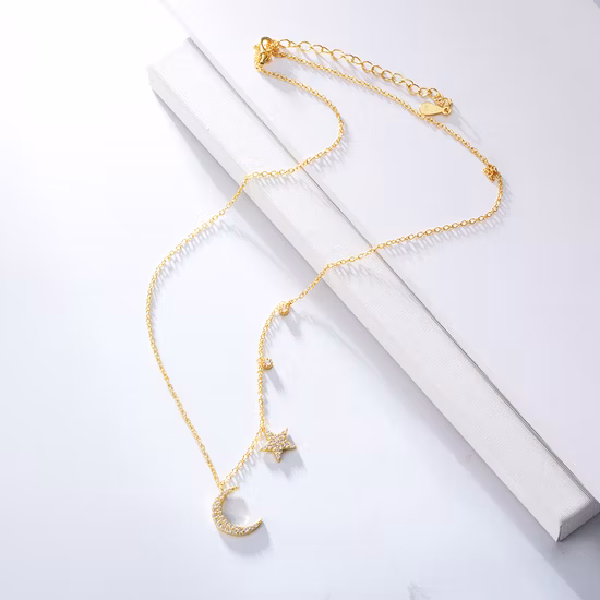 925 Sterling Silver Gold Robot Hedgehog Moon Star Pyramid Heart Necklace