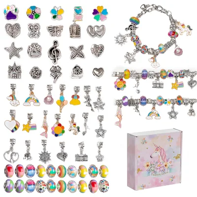 Beads, Unicorn/Mermaid Crafts Gifts Set Jewelry Set Bracelet Making Kit for Girls Teens Age 8